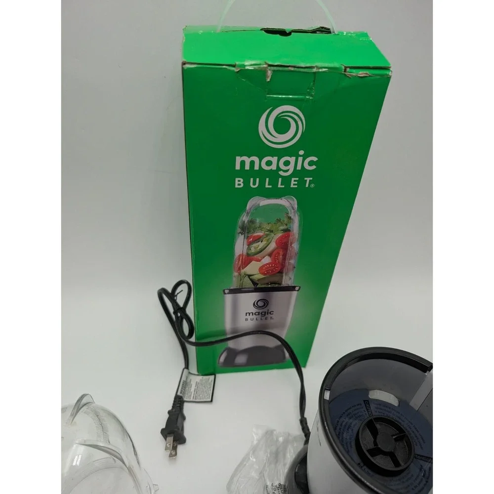 Magic Bullet Blender MB1001B motor Base w/ Cup Silver Tested
